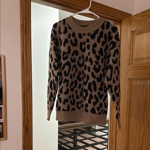 Leopard Print Sweater - Tan and Black